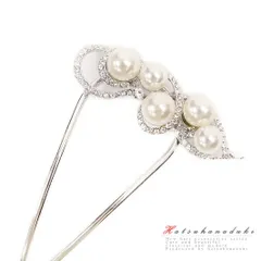 髪飾り 成人式 振袖 袴 花 浴衣 夏祭り 花火大会 シルバー パール ラインストーン キラキラ おしゃれ かわいい フォーマル かん No.9-4390
