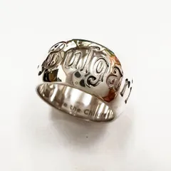 ブルガリBVLGARI 美品 #10 #49 シルバー SV 925 ソティリオ ロゴ セーブザチルドレン リング 指輪