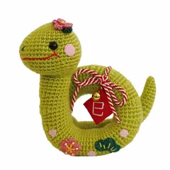 海外アーティストハンドメイド】 本物毛糸編み物ぬいぐるみ ヘビ