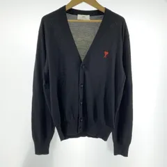 正規 美品 AMI PARIS ダークネイビー カーディガン XS ネイビー（紺）系 AMI PARIS(アミ パリス) カーディガン(メンズ
