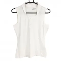 【美品】ナイキゴルフ ノースリーブポロシャツ 白 ドット織生地 DRI-FIT レディース L ゴルフウェア NIKE