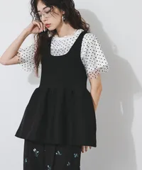 夢展望公式 [新品未使用] ２ｗａｙペプラムベストトップス [ブラック] 他カラー別ページ有 bohmal カットソートップス カットソーベスト・ジレ（ノースリーブ） 535673-02