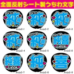 G反射うちわ文字【純喜じゅんき】選べる反射名前文字F3Lファンサ文字　JO1文字パネル連結文字ボードスローガン河野