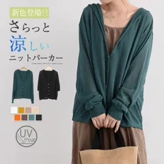 カーディガン UVカット サマーニット レディース 長袖 7分袖 紫外線対策 ニットパーカー アウター 七分袖 羽織 大きいサイズ フード付き 冷感 UV 冷房対策