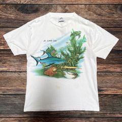 90‘s  USA製　Harlequin   半袖Tシャツ　シングルステッチ　海　魚　Lサイズ