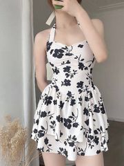 水着 レディース ワンピース 体型カバー ママ水着 オールインワン 大人 大きいサイズ オシャレ 女性用 花柄 夏xiaokb284