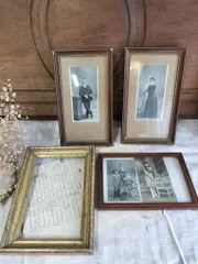 フランス アンティーク木製　小さい　フォトフレーム　4点セット　1900年