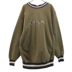 Champion チャンピオン 90s USA製 オールド 刺繍タグ 長袖 リバースウィーブ スウェット トレーナー XXXL オリーブ ビッグサイズ メンズ 古着