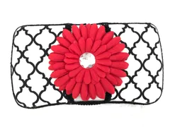 ★フラワー★新品★ハンドメイド★ベビーお尻ふきケース　ブラック&ホワイト★