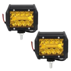 【即日発送】汎用 12v 投光器 フォグライト イエロー 作業用ライト led作業灯 後付け フォグランプ 車 2個 ワークライト 作業灯 led 24v