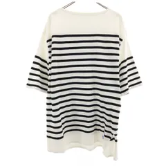 ORCIVAL オーシバル フランス製 ボーダー柄 7分袖 ボートネック ビッグシルエット カットソー F ホワイト レディース 古着