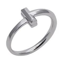 【yuki（╹◡╹）様専用】ティファニー TIFFANY&Co. リング レディース メンズ ブランド 指輪 750WG Tワン ホワイトゴールド 約14.5号 ジュエリー 磨き済み 【中古】