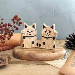 招き猫 置物 木製 縁起物 開運 北欧風 インテリア雑貨 ギフト プレゼント