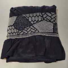 （62）中古　兵児帯　正絹　紺色 ※お色味は大変難しい為現物優先でお願いします。／大人　通年用　着物初心者向