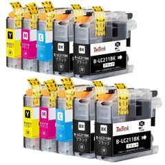 ブラザー インク LC211 LC211-4PK 互換 Brother LC211BK LC211C LC211M LC211Y 互換インクカートリッジ (4BK/2C/2M/2Y 合計10本) 大容量 残量表示