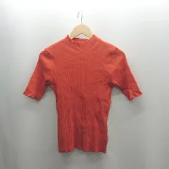 ◇ ⊂ ◎ ●未使用● SENSE OF PLACE ワイドリブコンパクト 5分袖 セーター サイズ1 オレンジ レディース E  【1502060037754】