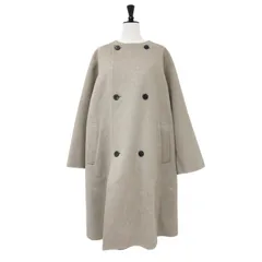 極美品✨GALERIE VIE　ノーカラーリバーコート　ダブルフェイス　ベージュ GALERIE VIE｜ダブルフェイスノーカラーコート