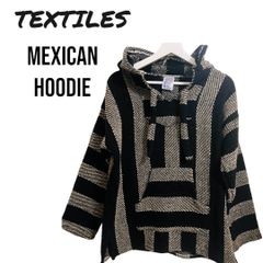 TLAXCALA TEXTILES ストライプ柄  Old メキシカンパーカー  MADE IN Mexico  グットサイズ　ヴィンテージ