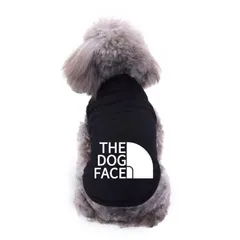 【ブラック】犬服 ドッグウェア 薄手 オールシーズン THE DOG FACE 着せやすい ペット フードなし お出かけ お散歩 おしゃれ 春 夏 秋 冬 可愛い 愛犬 小型犬 中型犬 大型犬