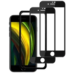 【人気商品】強化ガラスフィルム iPhone SE第3世代 【2枚セット/全面保護】 / SE第2世代 iPhone 8/7用 4.7インチ対応 DXFAU 高透過率 液晶画面 ガイド枠付き 貼り付けは簡単