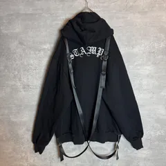 最高デザイン 19AW STAMPD スタンプド バック刺繍 アーチロゴ サスペンダー ハーフジップ パーカー ブラック 黒 Lのサムネイル