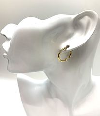 K18 ハンマードフープピアス ゴールド フープピアス キラキラカット 