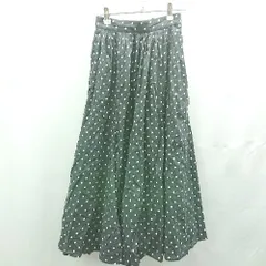 ◇ ⊂ Apuweises-riche アプワイザーリッシェ ドット柄 水玉 ロング フレア スカート サイズ0 ブラック レディース E  【1503060024058】