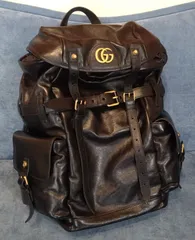 ★NA04135 希少！ 極美品！ GUCCI グッチ GGマーモント リベルタイガー バックパック リュック ブラック 526908