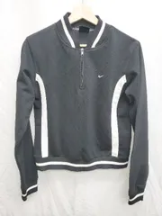 ◇ ⊇ NIKE ナイキ ハーフジップ 長袖 プルオーバー サイズL ブラック ホワイト レディース P  【1408200016460】