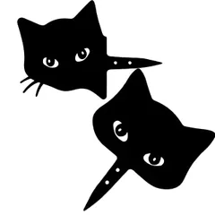 bubulu 黒猫 グッズ クロネコ オブジェ ガーデニング雑貨 庭 置物 ガーデンオーナメント ガーデニング 【二枚セット】 (黒猫２枚セット) [黒猫２枚セット]