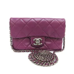 中古 シャネル ミニマトラッセ ショルダーバッグ ラムスキン ABランク パープル 斜めがけ レディース CHANEL 【送料無料】【西神店】