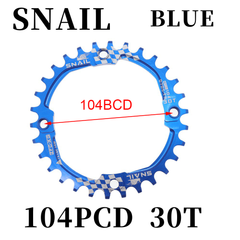 新品! SNAIL 104PCD 30T ナローワイド チェーンリング ブルー