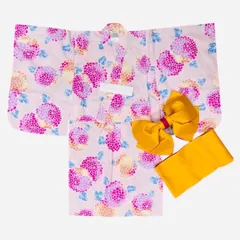 【🌟大特価🌟定価7,800円】ME-A-369  新品未使用　110サイズ　キッズ　女子　作り浴衣　セット　ピンク　水色　花　お祭り　花火　花火大会　子供　夏　着回し　プレゼント　綿100％  花　お祭り　夏祭り　可愛い 部屋着　寝巻き　レトロ