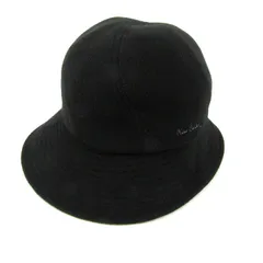 ピエールカルダン バケットハット 帽子 日本製 ブランド レディース M(57.5cm)サイズ ブラック Pierre Cardin 【中古】