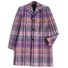 極美▼21AW ルイヴィトン マドラスチェック モノグラム ロゴ入りボタン チェスターコート ピンク×マルチ 50 メンズ 伊製 正規品 ハンガーのサムネイル