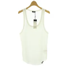 ディースクエアード DSQUARED2 タグ付き タンクトップ リブニット Uネック ロゴプレート S82QAD9D42 SJ334SS22 /DK 白 ホワイト M ■GY29のサムネイル