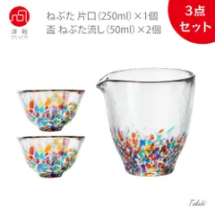 アデリア(ADERIA)  津軽びいどろ NEBUTA ねぶた片口と盃 ねぶた流し２個  酒器セット 日本製 盃 おちょこ 徳利 とっくり ぐい呑み 盃 日本酒 グラス ガラス 冷酒 お猪口 ぐいのみ ぐい飲み おしゃれギフト プレゼント 祝い 誕生日