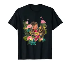ウクレレフラガールティキバケーションハワイアンルアウビーチフラミンゴ Tシャツ