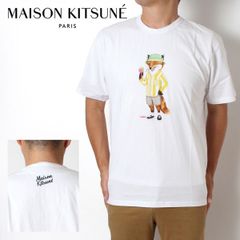 メゾン キツネ MAISON KITSUNE  ドレスド フォックス レギュラーTシャツ【WHITE】 KM00145KJ0008  WHITE/【2023SS】m-tops