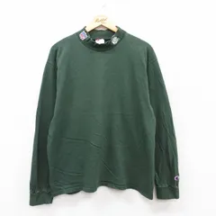XL/古着 チャンピオン Champion 長袖 ビンテージ Tシャツ メンズ 00s NFL ニューヨークジェッツ コットン モックネック ハイネック 緑 グリ