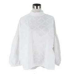 ☆ オフホワイト ☆ Lサイズ ☆ dgy デコカンパニー コットン100% プルオーバー シャツブラウス dgy ディージーワイ プルオーバー レディース 長袖 シャツ ブラウス カットソー ボリューム袖 バルーン袖 スタンドネック スタンドカラー