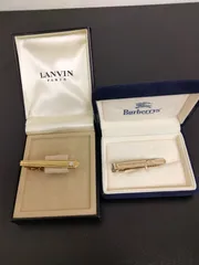 Burberrys LANVIN タイピンセット 2点 バーバリー ランバン ゴールド ナイト ビンテージ ケース付