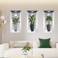 【人気】ウォールステッカー おしゃれ 観葉植物 壁 春 壁紙シール ウォールペーパー 立体 剥がせる 壁飾り 防水 ステッカー Diy wall decoration ウォール シールグリーン 装飾寝室 ウォールデコ リビングルーム