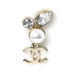 CHANEL シャネル メタル フェイクパール ココマーク パール ラインストーン ピアス 片耳 レディース 中古
