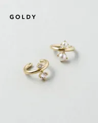 GOLDY/ゴールディ/キュービックジルコニア × メタル パール 3PCS セット イヤーカフ/アクセサリー/2241010