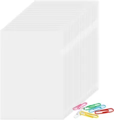 DY.2ten クリアファイル A5 30枚 クリアホルダー 0.16mm厚 透明 ケース 書類整理 資料収納 書類保護 縦型 薄型 持ち運びに便利 ペーパークリップ付き( 透明)