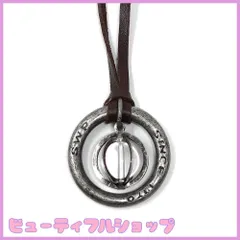 【特価】【S.W.P】 ストーン メンズ ネックレス シンプル リング 天然石 革ひも ロング ネックレス パワーストーン レザー ペンダント （クリスタル） rsbn-001a