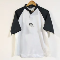 日本製◎(^w^)b CANTERBURY OF NEWZEALAND カンタベリー オブニュージーランド 半袖 ラガーシャツ ラグビーボタンフライ シンプル おしゃれ ロゴ ストレッチ ライト グレー 白 黒 サイズL