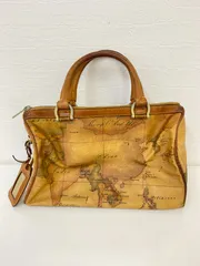 B-641　PRIMA CLASSE　プリマクラッセ　ボストンバッグ　ハンドバッグ　地図柄　ブラウン系　バッグ　メンズ　レディース