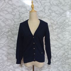 Arnold Palmer　アーノルドパーマー　長袖ニットカーディガン　レディース　ネイビー　紺色　Vネック　ブイネック　かわいい　おしゃれ　薄手　春　秋